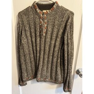 Woolrich Womens Large Quarter Zip Sweater Brown Tan Marled Pullover